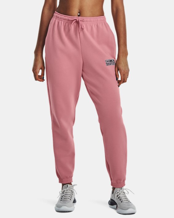 Unisex UA Summit Knit Joggers in Pink image number 3